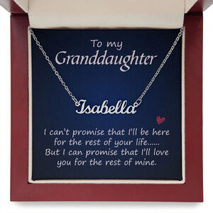 To My Granddaughter I Can't Promise Personalized Name Necklace Stainless Steel